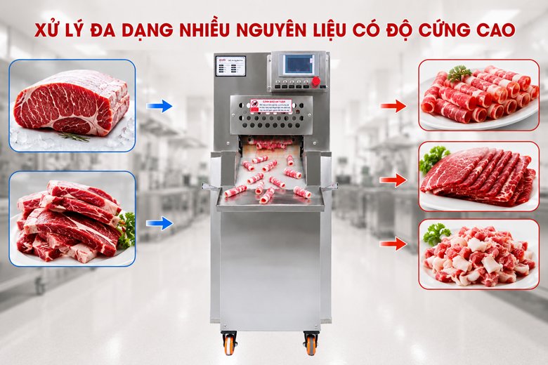Máy có thể thái đa dạng các loại thịt khác nhau