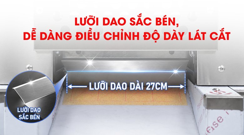 Lưỡi dao sắc bén với chiều dài 27cm