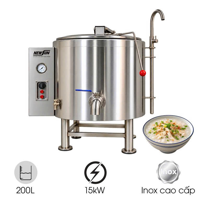 Nồi nấu cháo 200 lít bằng điện DNH-1E
