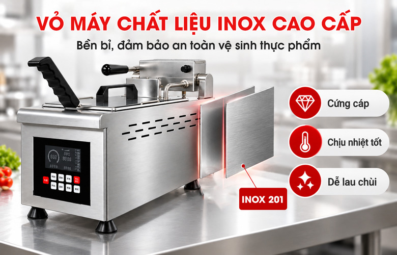 Kết cấu inox 201 chắc chắn, cách nhiệt hiệu quả