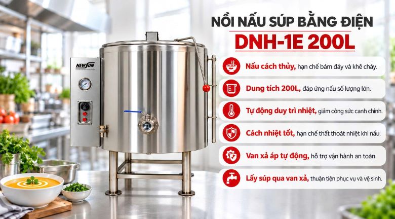 Lợi ích khi sử dụng nồi nấp súp bằng điện DNH-1E 200L