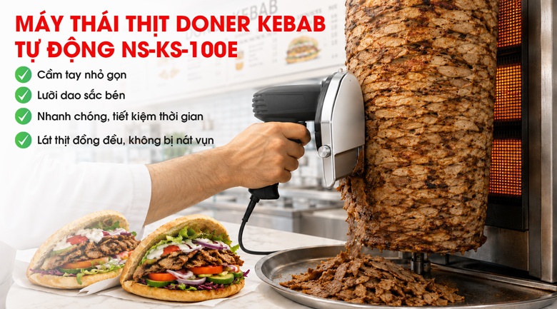 Máy cắt thịt Doner Kebab tự động NS-KS-100E