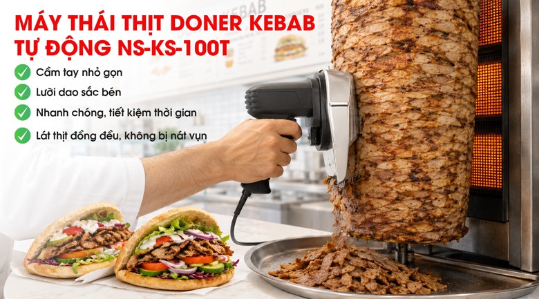 Máy thái thịt Doner Kebab tự động NS-NS-KS-100T