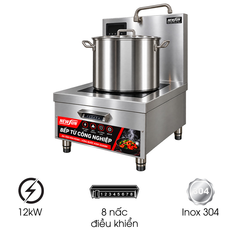 bếp từ công nghiệp đơn phẳng 12kW