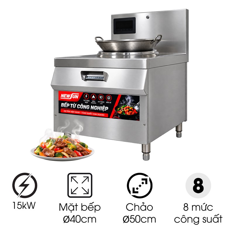 Bếp từ công nghiệp đơn lõm chảo rời 40cm