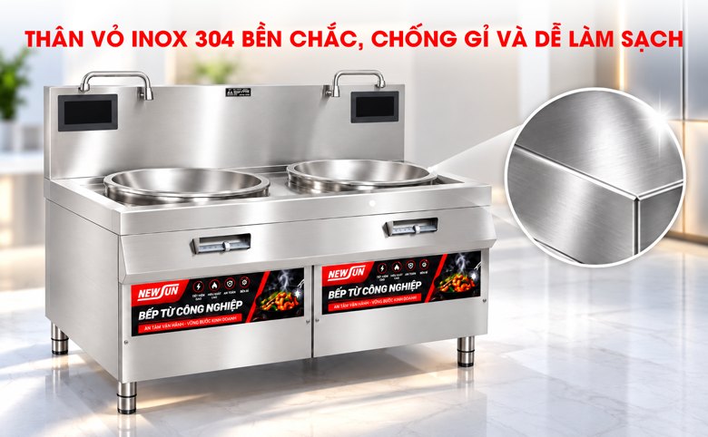 Inox 304 cao cấp nâng cao độ bền và dễ vệ sinh