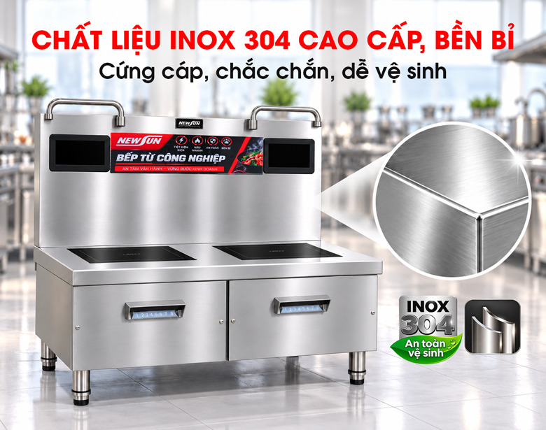 Chất liệu inox 304 cao cấp, bền bỉ theo thời gian
