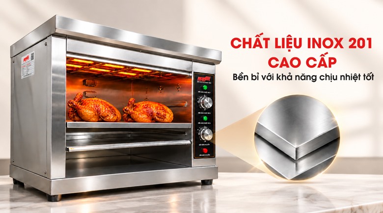 Chất liệu inox 201 bền đẹp, dễ vệ sinh