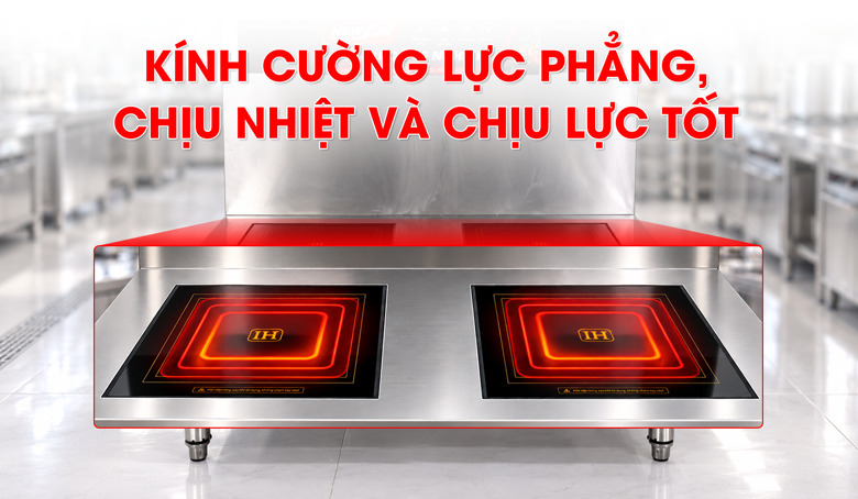 Thiết kế hai mặt bếp chắc chắn, chịu lực và chịu nhiệt tốt
