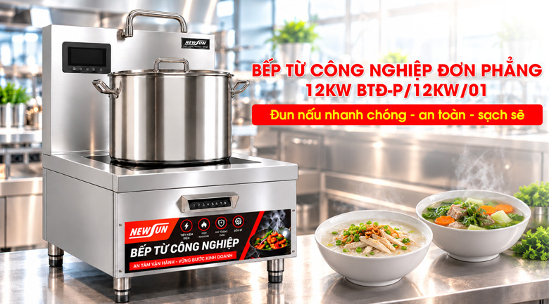Bếp từ công nghiệp đơn phẳng 12kW