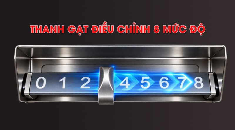 Thanh gạt điều khiển 8 mức công suất tiện lợi